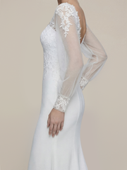 White Embroidered Bishop Sleeve Maxi Dress