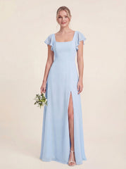 Delicate Halter Tie-back A-Line Ruffled Chiffon Dress