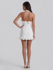 Backless Tie-Up Party Halter Neck Mini Dress