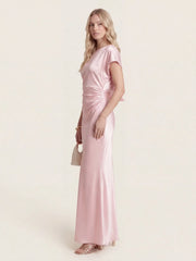 Captivating Presence Satin Cowl Back Maxi Dress