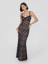 Floral Lace Bustier Maxi Dress