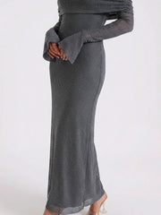 Off Shoulder Diamante Maxi Dress
