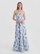 Strapless Floral Brocade Corset A-Line Dress