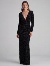 Velvet Burnout Long Sleeve Gown