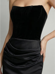 Women's Strapless Velvet Bodice Gown