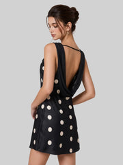 Chic Backless Stain Mini Dress