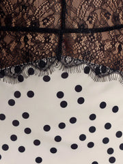 Polkadot Lace And Satin Maxi Dress