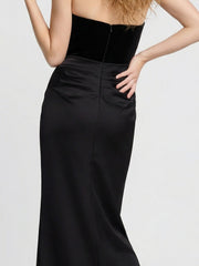 Women's Strapless Velvet Bodice Gown